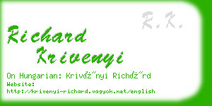 richard krivenyi business card